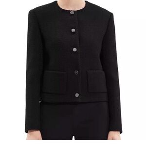 THEORY BLACK WOOL CROPPED JACKET
SIZE 4
